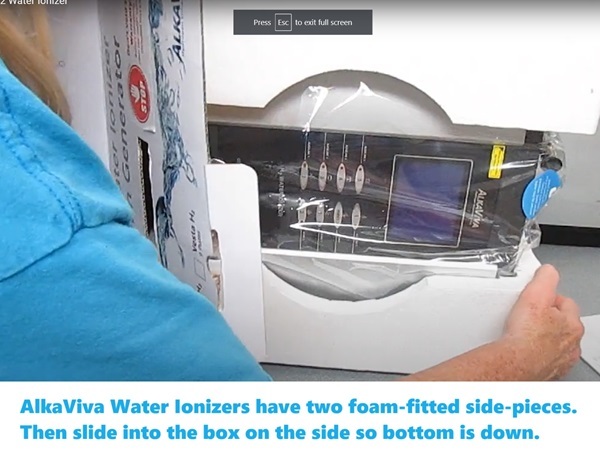 AlkaViva water ionizer packing instructions